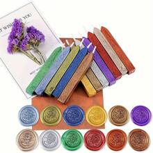 Conjunto de 5/12 bastões de cera metálica em cores sortidas com pavio para selar documentos, perfeitos para convites de casamento, envelopes, decoração de embalagens e ideias para presentes de Natal. - Bastão de cera central - Ver 5