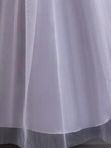 Girls' Sleeveless Long Princess Dress With Big Bow, Suitable For Birthday, Runway, Wedding, Christmas Party, Performance - Grey - View 8