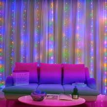 LED Window Curtain Lights, Holiday Fairy String Lights With Remote Control, Romantic Wedding Party Wreath Fairy Lights, Create Cozy Atmosphere, 8 Flashing Modes, Festival Lighting LED Fairy Lights - USB Powered, Twinkle Curtain Decor Lights, For Living Room Bedroom Stage Indoor Decoration, Eid, Easter, Mother's Day, Birthday, Engagement, Wedding Party Decor - USB Curtain Light - View 30