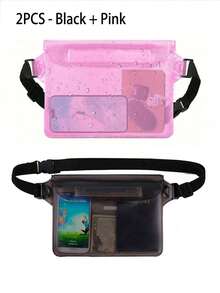 2件装防水腰包,大容量防水手机袋,夏季户外运动防水包,三重密封防水腰包,户外运动沙滩手机保护套,游泳潜水保护套,返校必备,防水包,沙滩包,沙滩配件,适用于划船、游泳、浮潜、皮划艇、海滩、水上乐园等场合,可用作手机壳和钱包,适合度假、泳池活动 - 彩色 - 查看 26