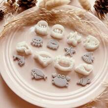 Mini Marine Life Clay Cutter Set, 1/8Pcs Octopus, Whale & Crab Polymer Clay Cutters, DIY Craft Tools For Clay Jewelry Making - White - View 2