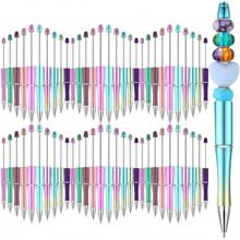 DOMUUH 30pcs/Pack Plastic Pens With Beads, Suitable As Mother's Day Gift, Graduation Gift, Office Use Or Back To School Items - B - View 2