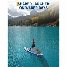 Inflable Stand Up Paddle Board para adultos, tabla SUP de 10,6 pies con accesorios premium, cubierta antideslizante, mochila ultraligera, bomba, correa de tobillo, alta capacidad de peso, para el embarque en el remo - Azul - Ver 6