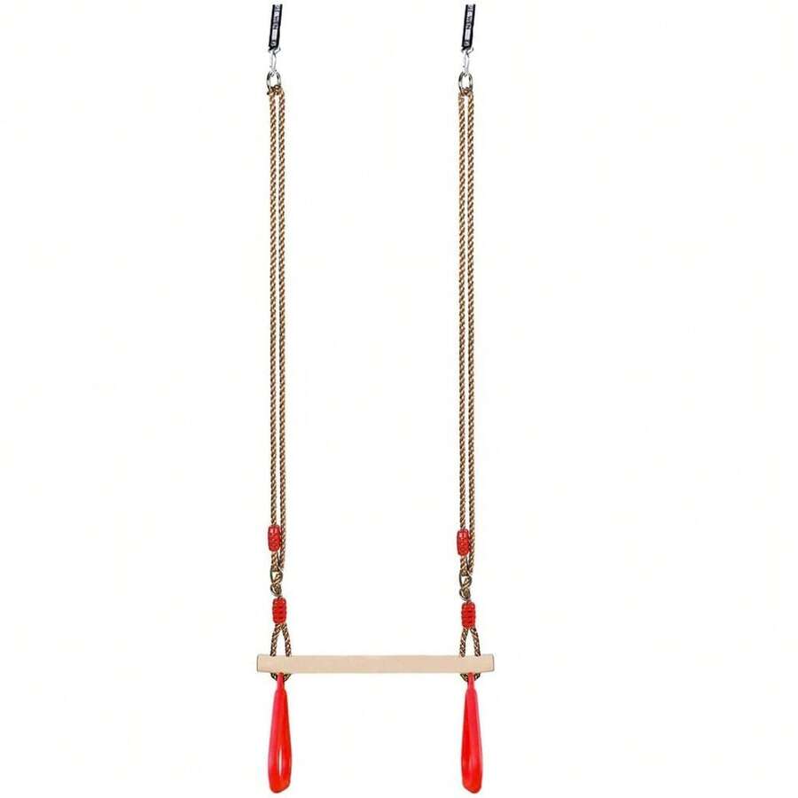 Trapeze Swing Bar Hanging Up To 150kg With Gymnastics Rings Stable Heavy Duty UK - A - View 1