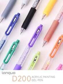 6/36/54/72/90 Colors Retractable Acrylic Paint Pen Set - Gel Pens (0.7mm), Acrylic Paint Markers, Ballpoint Pens, Liners, Highlighters, Suitable For Vibrant Color Writing And Sketching, Smooth Writing, Applicable For Painting, Marking, Student Notes, Handbook Making, Office Use - Multicolor - View 7