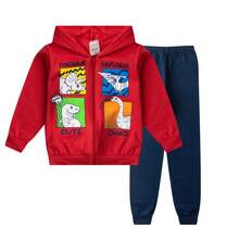 Children's/Teenagers' Winter Fleece Set (Ages 2-14) With Zipper And Hood - Merah - View 2