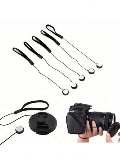 55/58/62/77/82mm Camera Lens Cap + Lens Cap Tether Strap Set. Lens Cap Holder, Lens Strap. Universal Camera Accessories, Suitable For DSLR Cameras, Olympus Cameras. Camera Photography Accessories. Multiple Sizes Available. An Excellent Gift For Photography Enthusiasts.