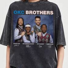Jalen Williams Shai Holmgren Okc Brothers Vintage  Shirt, Funny Step Bros Basketball Shirt, Gift For Fan Basketball - 黑色 - 查看 1