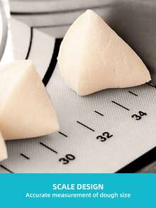 1 件装黑色硅胶揉面垫，带刻度，超大不粘糕点垫，防滑擀面垫，适用于厨房烘焙 - 黑色 - 查看 5