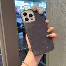 1pc Rhinestone Bow 3D Phone Case Suitable Compatible With Iphone 16 Pro Max, 15 Women New Model 14 Pro Personalized Fashionable 16 Niche 15 Pro Shockproof 13 Protective Phone Case - Multicolor - View 2