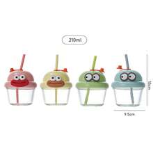 可爱迷你布丁杯，ins风玻璃吸管杯，卡通咖啡/水杯，情侣杯 - 彩色 - 查看 11