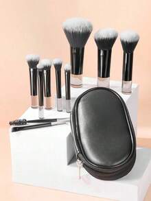 10pcs Mini Makeup Brush Portable Travel Makeup Brush Loose Powder Brush Contouring Brush Blush Brush Highlight Brush Eye Shadow Brush Eyebrow Brush Lip Brush With Zipper Storage Bag Suitable For Makeup Beginners Daily Makeup,Brush Set,Makeup Brush Kit,Make Up Brush Set,Make Up Set Complete,Makeup Brush Set,Complete Makeup Kit,Brush Kit,Brushes Makeup Set,Makeup Gift Set,Giveaways,Professional Makeup Brushes,Complete Makeup Set - Black - View 2