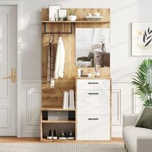 Shoe Cabinets - White+Natural - View 5
