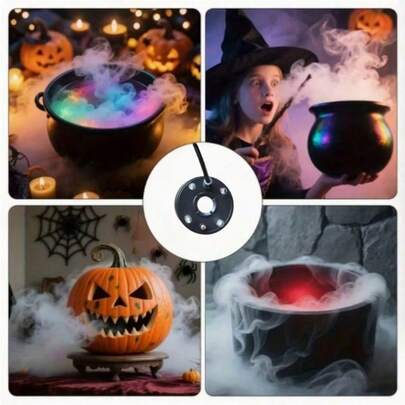 1pc Household Mist Lamp Combo, Halloween Decor, Witch Cauldron Mister, Living Room Fish Tank Humidifier, Indoor Desktop Mist Fountain