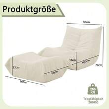 Bean Bags - Beige + Foam - View 6
