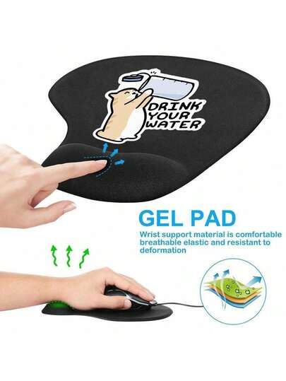 Ergonomic Wrist Support Mouse Pad, Cute Working Cat Pattern Design,Ergonomic Eva Wrist Support Cushion,Non-Slip Memory Foam Mouse Pad,Comfortable Mouse Pad With A Smooth Wrist Support,Comfortable Skin-Friendly Desk Rest,Desktop Protector,Suitable For Gaming, Office,Anti-Slip,Office Computers, Laptops, And Home Use,Graduation Season Souvenir,Perfect Gift For Valentine's Day, Mother's Day,Back To School,Spring