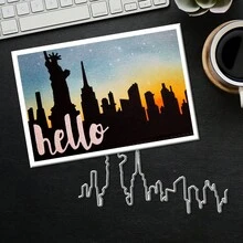 Creative Statue Of Liberty Dies, DIY Scrapbooking Album And Embossing Stencil, Greeting Card Making Tool, Card Paper Cutting Crafts ,Gift Card Making Template Die Cuts. - Silver - View 3