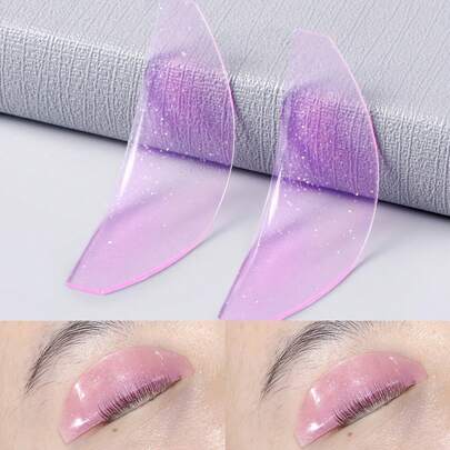 One Box Containing 2 Pieces, A Special Ultra-Thin Glitter Powder Softening Pad Tool For Curling Eyelashes, Eyelash Fixer Accessory Tool, Curling And Enhancing Eyelashes Product, Keratin Tool, And Eyelash Softening Auxiliary Tool.