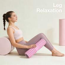 1PC 45cm Foam Hollow Yoga Column Upper Leg Calf Massage Roller Fitness Yoga Pilates Muscle Relaxation Special Moon Tooth Massage Roller Body Sculpting Home Gym Whole Body Muscle Massage Relaxer - Multicolor - View 4