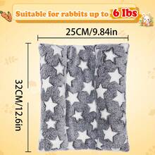 Rabbit Bed - A Thick And Soft Rabbit-Shaped Bedding Set, With A Cushion-Like Soft Pad, And A Casual-Style Bolster Pillow. Ideal As A Sleeping Gift For Pet Rabbits. Features A Gray Star Pattern. - View 7