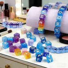 2个树脂珠模具，带孔字母硅胶模具，字母吊坠环氧树脂浇铸模具，适用于DIY工艺品珠宝手链项链耳环吊坠（珠模具） - A - 查看 3