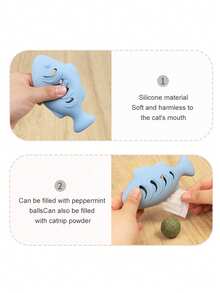 Silicone Fish Cat Toy, Self-Entertaining Cat Wand Teaser Toy - View 6