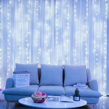 LED Window Curtain Lights, Holiday Fairy String Lights With Remote Control, Romantic Wedding Party Wreath Fairy Lights, Create Cozy Atmosphere, 8 Flashing Modes, Festival Lighting LED Fairy Lights - USB Powered, Twinkle Curtain Decor Lights, For Living Room Bedroom Stage Indoor Decoration, Eid, Easter, Mother's Day, Birthday, Engagement, Wedding Party Decor - USB Curtain Light - View 23
