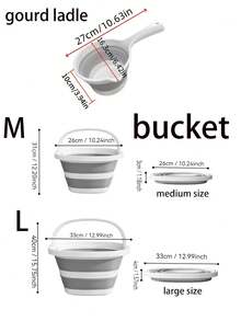 2pcs/1pc Folding Bucket, Folding Water Scoop, Portable Plastic Bucket, Does Not Take Up Too Much Space After Folding, Portable Outdoor Car Fishing Bucket, Household Large Capacity Dirty Clothes Basket, Washing Bucket, Foot Soaking Bucket, Multifunctional Folding Bucket, Home Organizing Storage Box - Striped - View 7
