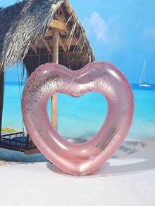 1 pieza Anillo inflable de natación transparente con forma de corazón, adecuado para adultos, fiesta en la piscina y ocio en la playa, regalo para despedida de soltera, decoración de boda, esenciales de playa, accesorios de playa, flotador de piscina - Donación de amor - Ver 3