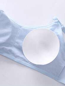6-Pack Teen Girls' Training Bras With Removable Pads - Wireless Sling Crop Tops, Breathable Summer Undergarments For 13-18 Years Old - A - 查看 9