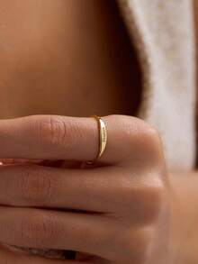 1pc Customizable Name Ring, Stackable Name Ring, Delicate Name Ring, Engraved Stackable Ring, Engraved Name Ring, Personalized Gift For Women, Mother's Day Gift - Multicolor - View 5