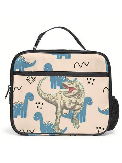 Large Size Fashionable Unicorn Lunch Bag, Cute Pattern Dinosaur & Construction Vehicle Design, Suitable For Kids' Aesthetics, Perfect Gift For School, Picnic, Short Trip, Christmas, Reusable Lunch Box Bag