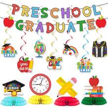 Hanging Swirl Decoration Set Letters Graduation Banner Centerpiece Table Decorations - Colorful - View 1