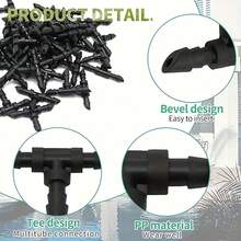 Drip Irrigation 1/4 Inch Barbed Tee Connector, Suitable For 1/4 Inch Drip Irrigation Pipes, Specifically Designed For Irrigation Tees In Drip Irrigation Or Sprinkler Irrigation Systems - Garden Water Pipe Connector - View 3