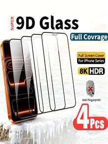 Bộ 4 miếng dán màn hình cường lực chống sốc cho iPhone 17 Pro Max, 17 Air, 17, 16E, 14, 15, 16 Plus, 16 Pro Max, 12, 11 Pro Max và XR. Miếng dán màn hình cường lực phủ toàn màn hình với độ trong suốt cao, chống bám vân tay, độ phân giải cao và độ cứng 9H. Phụ kiện điện thoại thông minh tương thích với ốp lưng. Quà tặng sinh nhật mùa xuân. - Trong sáng - Xem 7
