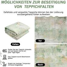 Wohnzimmerteppich, moderner abstrakter Teppich für das Schlafzimmer, weicher waschbarer Teppich für das Wohnzimmer, rutschfester dünner Flachgewebe-Bodenbelag für Wohnheim, Esszimmer, Eingangsbereich und Bürodeko - Gelbe und grüne Stücke - Übersicht 11