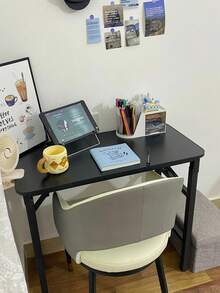 1pc Rotating Pen Holder Organizer, Desktop Rotating Makeup Brush Holder, Vanity Makeup Storage Box, Lipstick Desk Organizer Rack - White - View 10