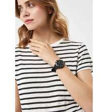 Guess W1025L3 Women's Chronograph Watch, Black Dial, Breathable Silicone Strap, Sports Fashionable Watch Suitable For Active Lifestyle - Black - View 9