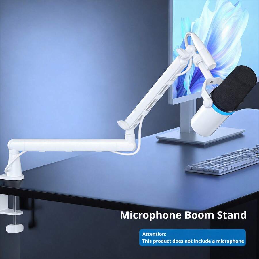2026 Upgraded Microphone Suspension Boom Arm With Cable Management, Low-Profile Desk Mount 360° Rotatable Holder Suitable For SM7B, MV7, AM8, K688 - one-size - View 1