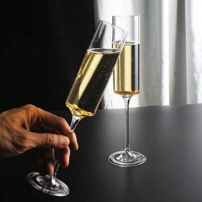 Crystal Straight Champagne Flute, Creative Glass Stemware, Specialty Cocktail Glass, Bar Sparkling Wine Cup