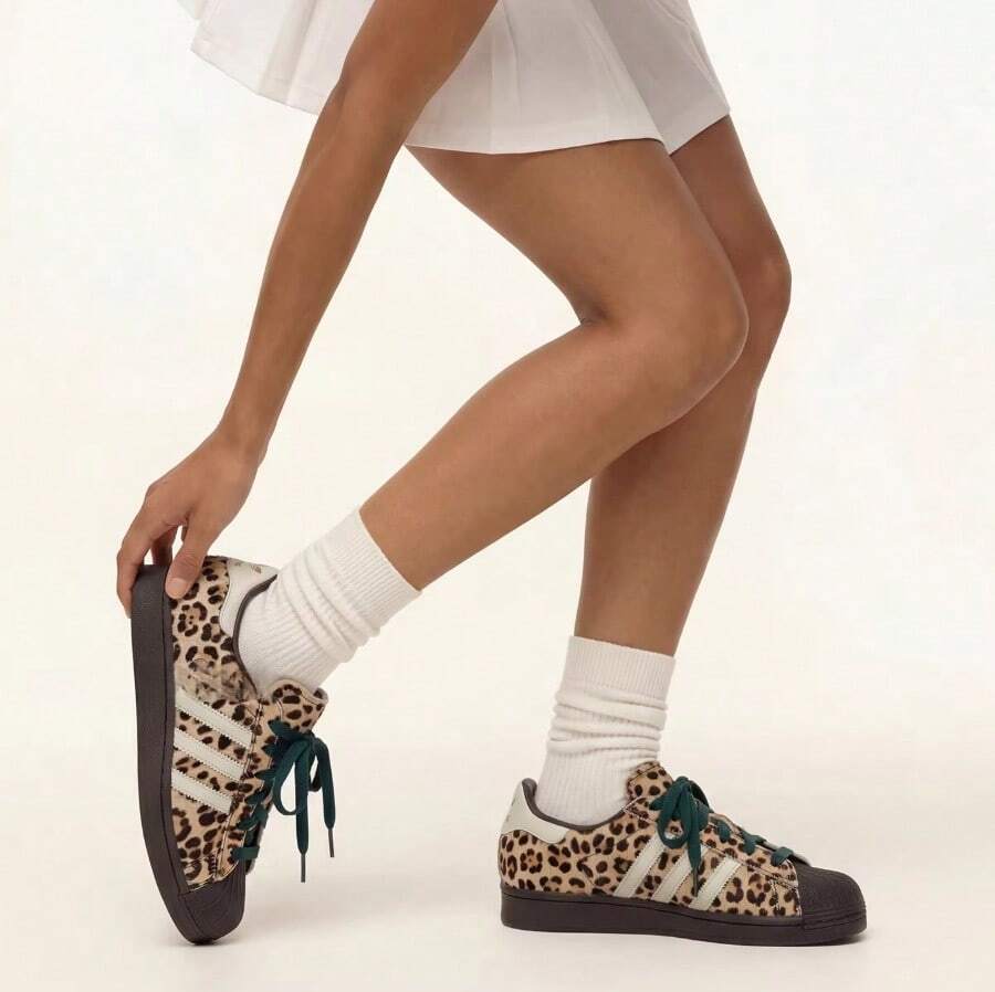 Adidas 三葉草女鞋SUPERSTAR II W貝殼頭百搭運動休閒板鞋 - 白棕色 - 查看 1