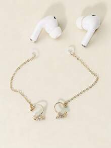 Clip de pendiente antiperidida con lazo de diamante de imitación brillante, soporte de auriculares de acero inoxidable compatible con Pro 1/2/3/4 Pro 2 - Multicolor - Ver 2