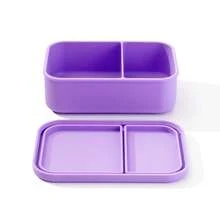 Compartmentalized Silicone Lunch Box To Prevent Flavors From Mixing, Microwaveable Lunch Box, Portable Lunch Box, Outdoor Camping Picnic Box - 三格藍色-分隔鎖味 - 查看 10
