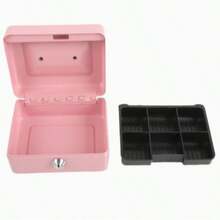 Hộp đựng tiền màu hồng có khóa số/khóa chìa, hộp đựng tiền bằng kim loại, có khay đựng tiền, hộp khóa, hộp đựng tiền có khay đựng tiền, ngăn kéo đựng tiền. - Nhiều màu - Xem 10