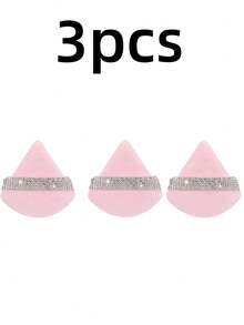 3pcs/6pcs/8pcs Triangle Flocked Makeup Sponges, Soft & Fluffy Texture, Suitable For Face & Body Powder Puff, Mixed Set - Pink - View 14
