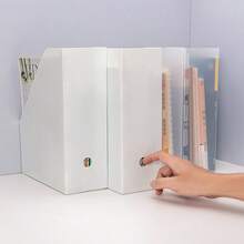 1 hộp đựng tạp chí/tài liệu bằng nhựa trong suốt màu trắng, hộp đựng văn phòng phẩm đa năng để bàn. - Nhiều màu - Xem 5