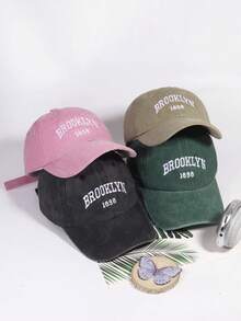 1顶男士布鲁克林刺绣棒球帽，涤纶材质，休闲户外沙滩露营防晒透气网眼可调节尺寸棒球帽，男女通用，适合日常佩戴 - BROOKLYN刺繡棒球帽 - 查看 3