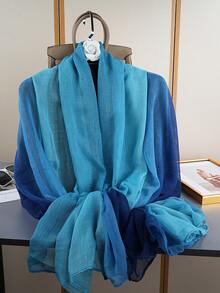 1pc Spring/Summer New Lightweight Chiffon Printed Scarf/Shawl, Sunscreen Scarf Suitable For Daily Use - Multicolor - View 3