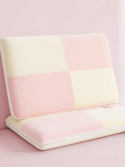 1pc Soft & Supportive Macaron Color Memory Foam Pillow For Children, Suitable For Kids Room, Preschool, All Seasons