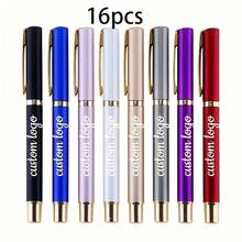 16pcs Customized Business Pens, Can Be Engraved With Names, Inspirational Quotes, Black Neutral Pens For Employees, Appreciation Gifts - Sets - View 1